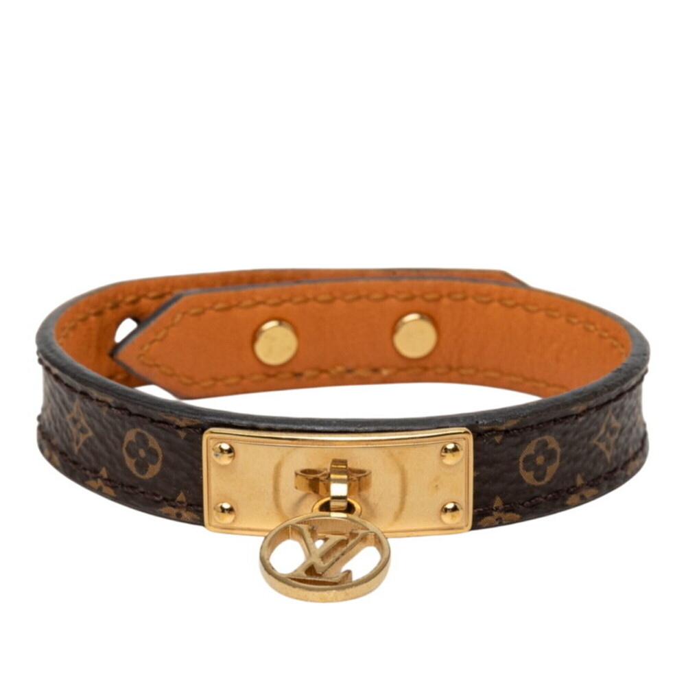 Louis Vuitton Bracelet Logomania M4150F Brown Leather Women's LOUIS VUITTON
